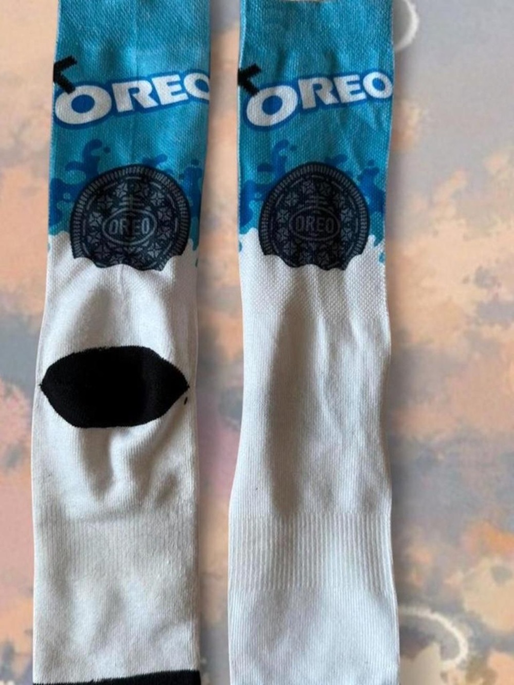 Oreo blue and white socks